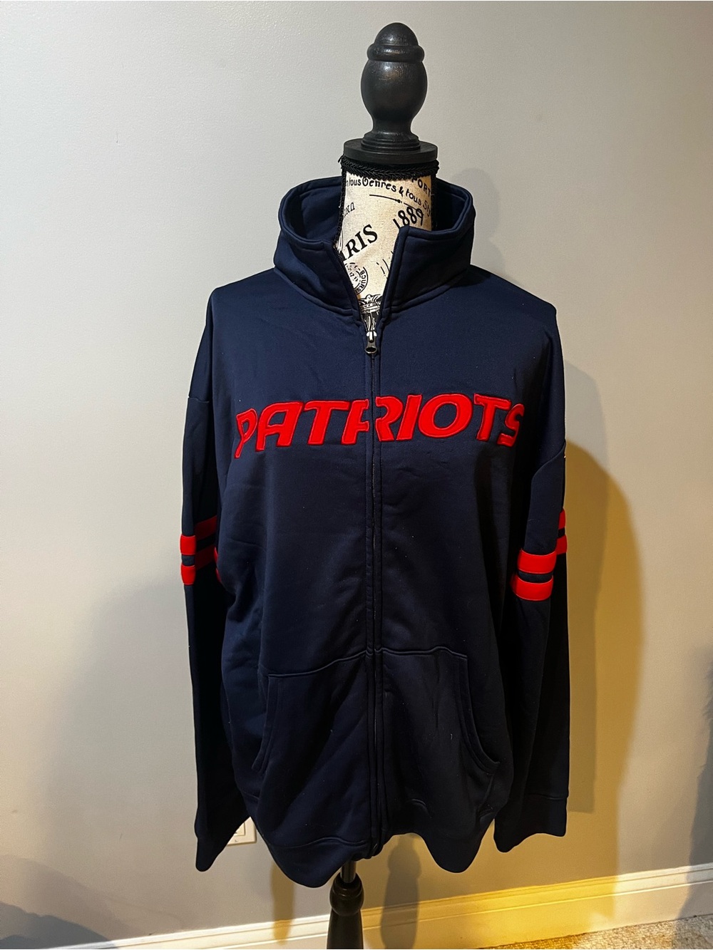NFL Navy Hoodie with Red Logo Accent
